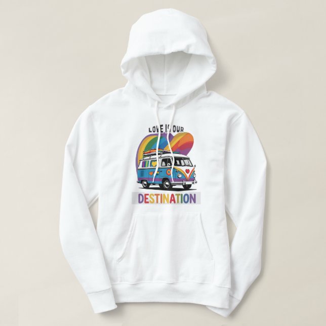 Sudadera Orgulloso Camper - Carretera Orgullo RV con camise (Diseño del anverso)