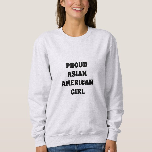 Sudadera Orgulloso Chica asiático-americano, (Anverso)