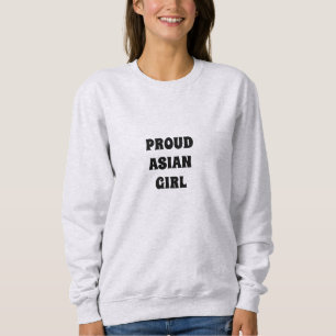 Sudadera Orgulloso Chica asiático, sudoroso