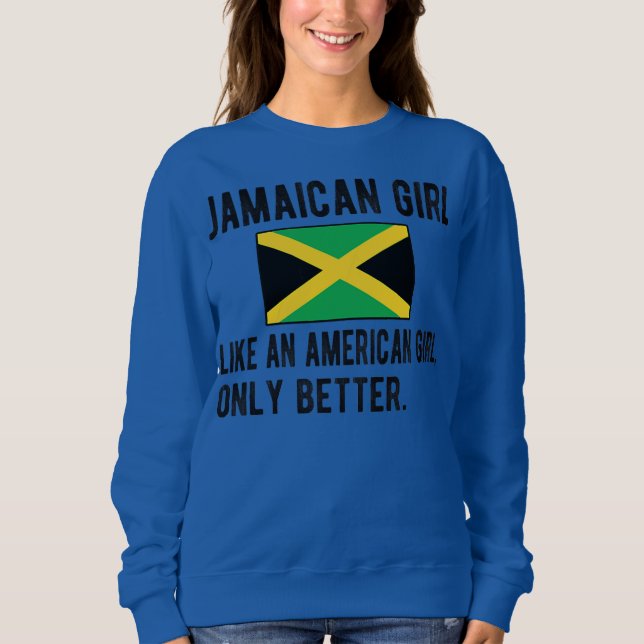 Sudadera Orgulloso Chica jamaiquino Bandera raíces jamaiqui (Anverso)