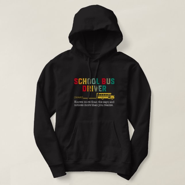 Sudadera Orgulloso conductor de autobús escolar definición  (Diseño del anverso)