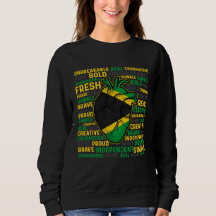 Sudadera Orgulloso Corazón Jamaicano Bandera Jamaica Patrim
