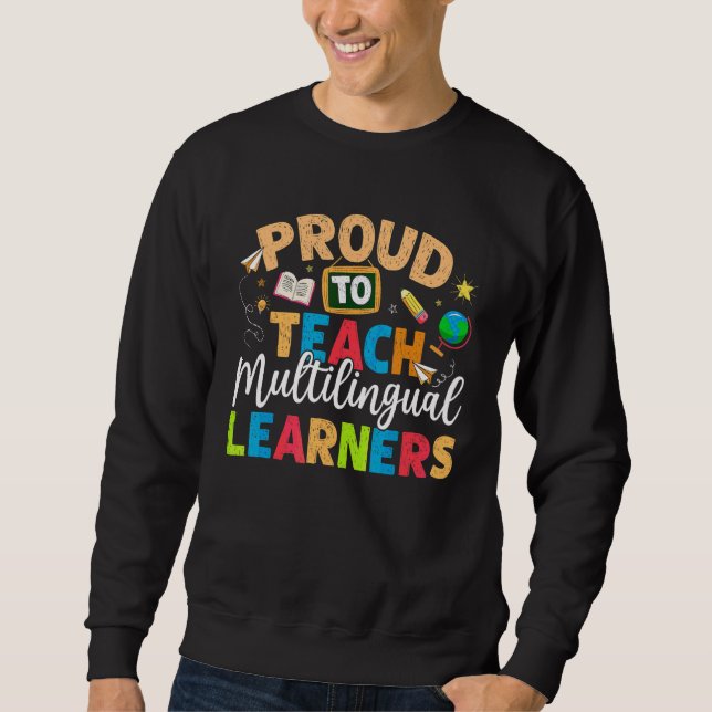Sudadera Orgulloso de enseñar profesor de alumno multilingü (Anverso)