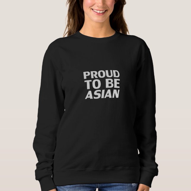 Sudadera Orgulloso de ser asiático, blanco negro (Anverso)
