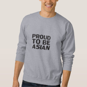 Sudadera Orgulloso de ser asiático, letras negras grises