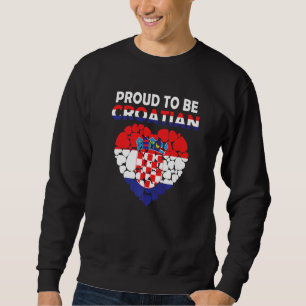 Sudadera Orgulloso de ser croata Amo la Bandera de Croacia