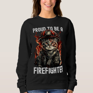 Sudadera Orgulloso de ser un gato gatito bombero bombero