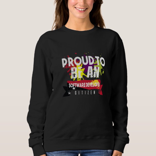 Sudadera Orgulloso Desarrollador de Software Ciudadano Prof (Anverso)