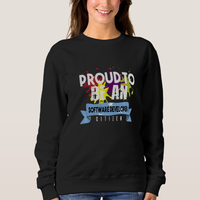 Sudadera Orgulloso Desarrollador de Software Ciudadano Prof (Anverso)