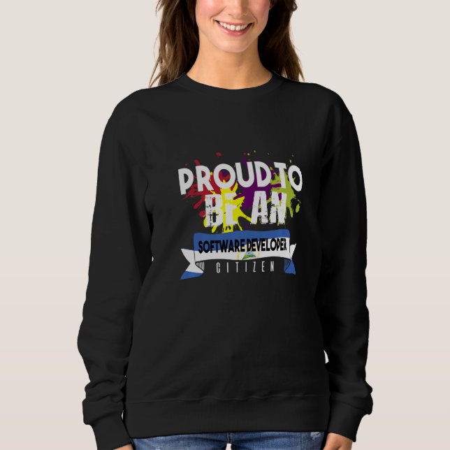 Sudadera Orgulloso Desarrollador de Software Ciudadano Prof (Anverso)