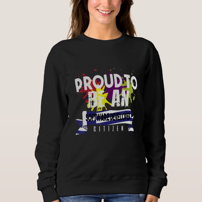 Sudadera Orgulloso Desarrollador de Software Ciudadano Prof (Anverso)