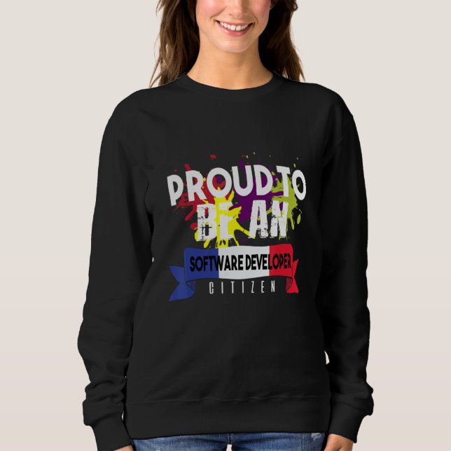 Sudadera Orgulloso Desarrollador de Software Ciudadano Prof (Anverso)