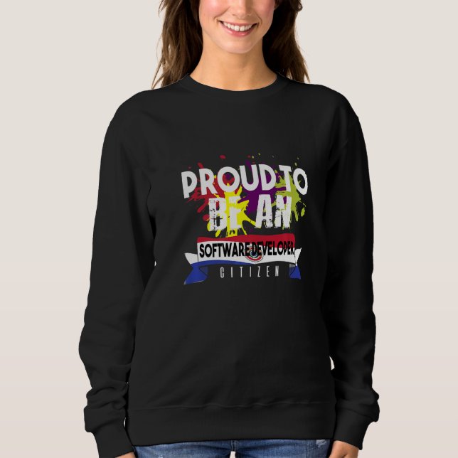 Sudadera Orgulloso Desarrollador de Software Ciudadano Prof (Anverso)