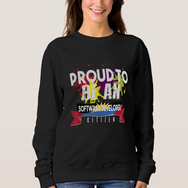 Sudadera Orgulloso Desarrollador de Software Ciudadano Prof (Anverso)