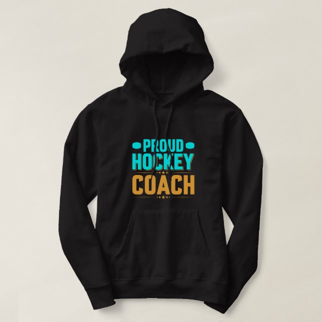 Sudadera Orgulloso entrenador de hockey (Diseño del anverso)