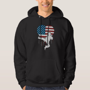 Sudadera Orgulloso entrenador de karate bandera estadounide