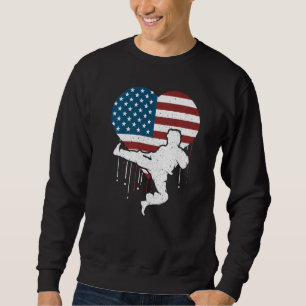Sudadera Orgulloso entrenador de karate bandera estadounide
