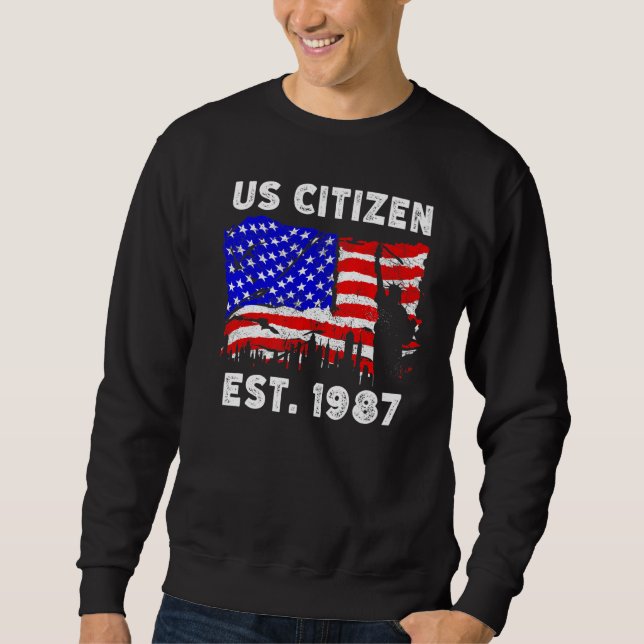 Sudadera Orgulloso Est de los Estados Unidos desde 1987 por (Anverso)