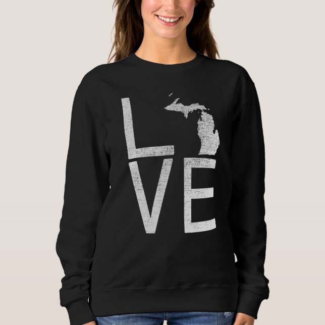 Sudadera Orgulloso Estados Unidos Fan Michigan (Anverso)