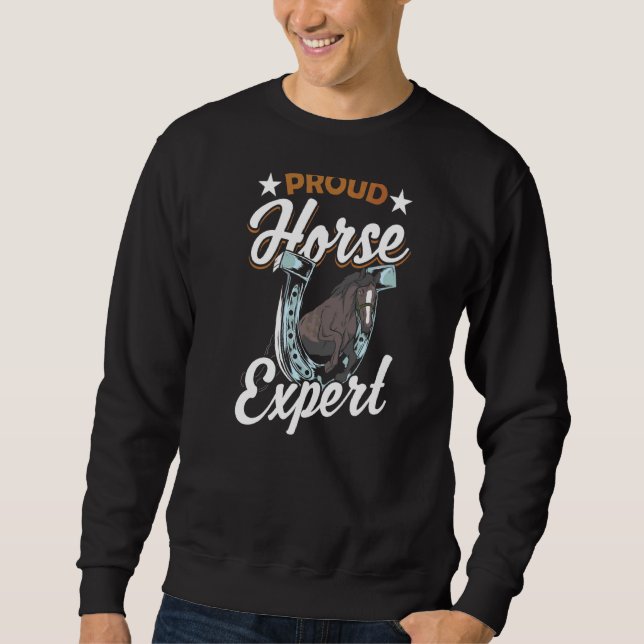 Sudadera Orgulloso Experto ecuestre en equitación (Anverso)