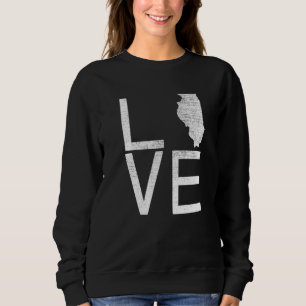 Sudadera Orgulloso fanático de EE. UU. Estado Illinois Mapa