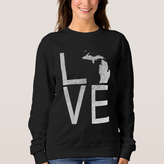 Sudadera Orgulloso fanático de EE. UU. Estado Mapa de amor  (Anverso)