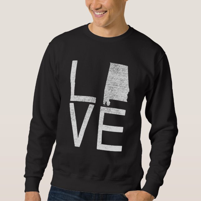 Sudadera Orgulloso fanático de EE. UU. Estado Mapa del amor (Anverso)