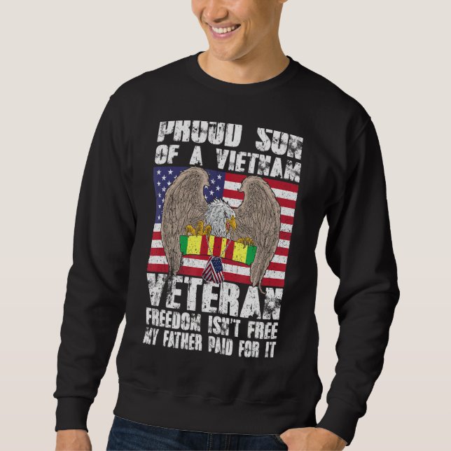 Sudadera Orgulloso Hijo De Un Veterano Vietnamita Libertad  (Anverso)