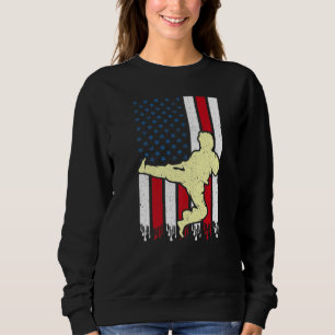 Sudadera Orgulloso Karate Estudiante Bandera Estadounidense