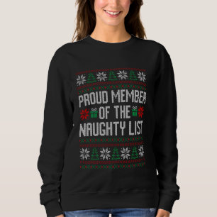 Sudadera Orgulloso miembro de la traviesa lista de Navidade