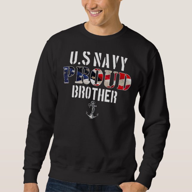 Sudadera Orgulloso Na Vy Brother with American Flag Veteran (Anverso)