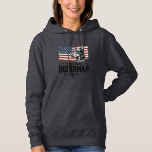 Sudadera Orgulloso padre Doberman bandera vintage diseño ve