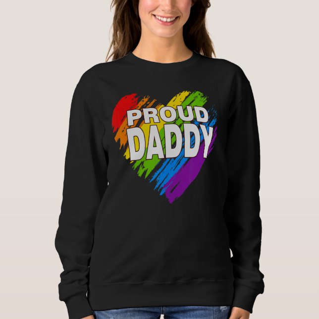 Sudadera Orgulloso papá Lgbt: Orgullo de padre con bandera  (Anverso)
