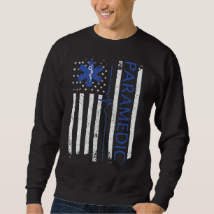 Sudadera Orgulloso Paramédico Bandera Estadounidense Paramé