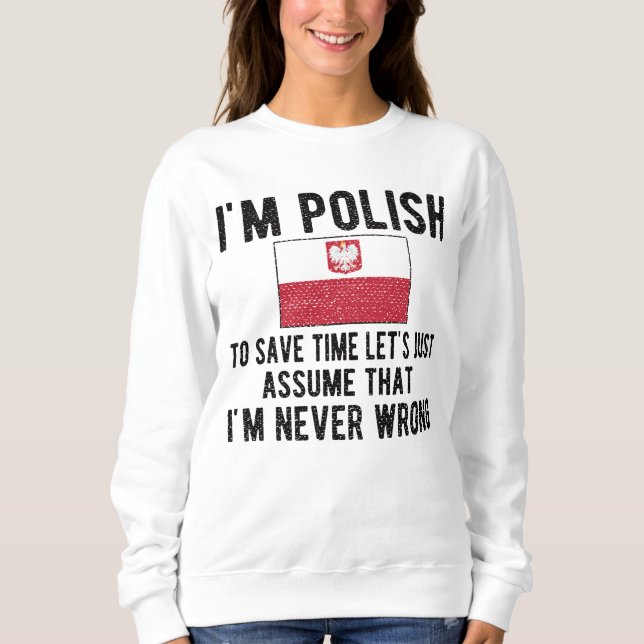 Sudadera Orgulloso patrimonio polaco Polonia Rota la bander (Anverso)
