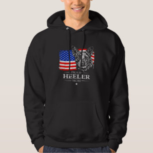 Sudadera Orgulloso Perro de ganado Heeler Mamá Bandera Amer