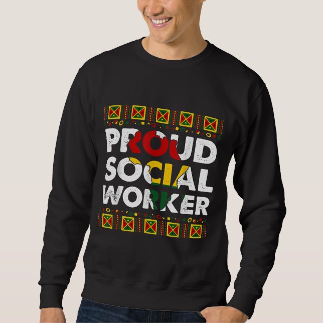 Sudadera Orgulloso trabajador social Mes de historia negra  (Anverso)