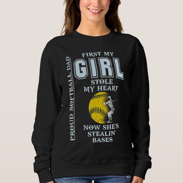 Sudadera Orgullosos Chicas de Softball Dad me robaron el co (Anverso)