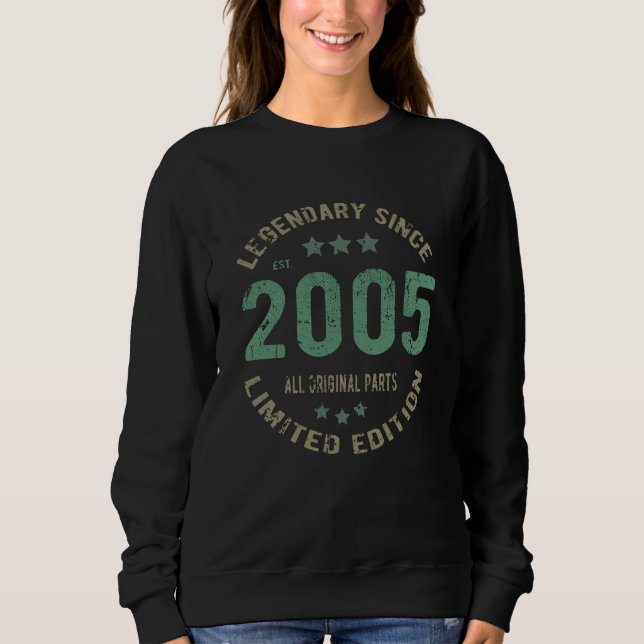 Sudadera Original Desde 2005 Regalo de Cumpleaños Leyenda V (Anverso)