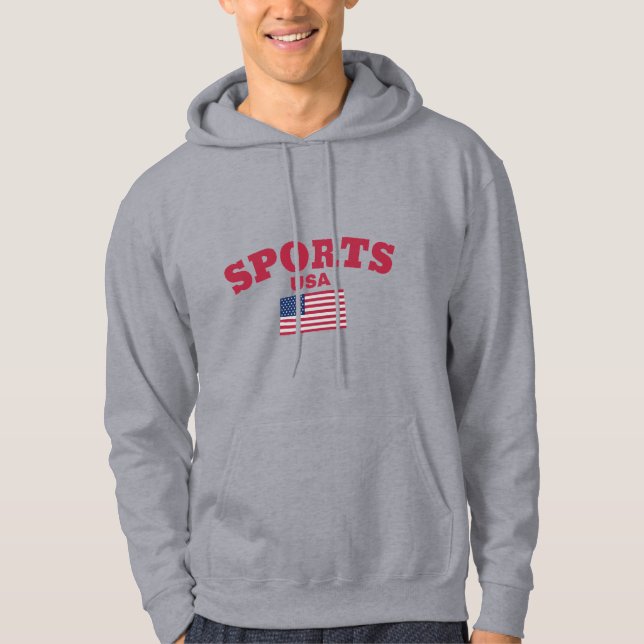 Sudadera Original SPORTS USA Bandera verdadera moda clásica (Anverso)