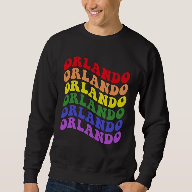 Sudadera Orlando Gay Pride Rainbow LGBTQ LGBT Groovy Retro (Anverso)
