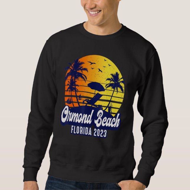 Sudadera Ormond Beach 2023 Florida Sunset Beach Retro (Anverso)