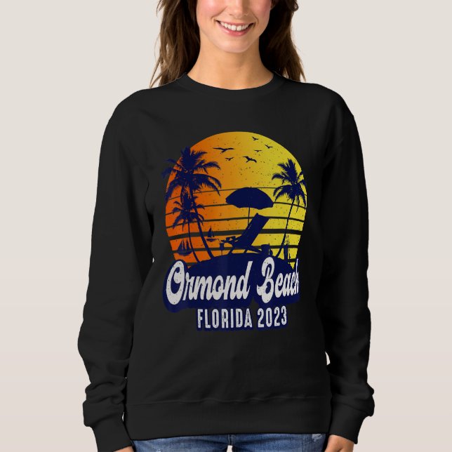 Sudadera Ormond Beach 2023 Florida Sunset Beach Retro (Anverso)