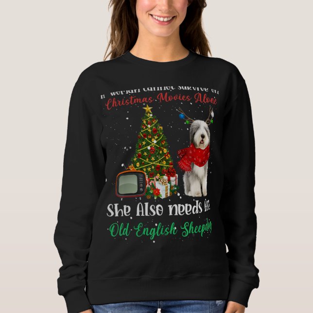 Sudadera Ornam Ornam, un árbol de navidad de renos ingleses (Anverso)