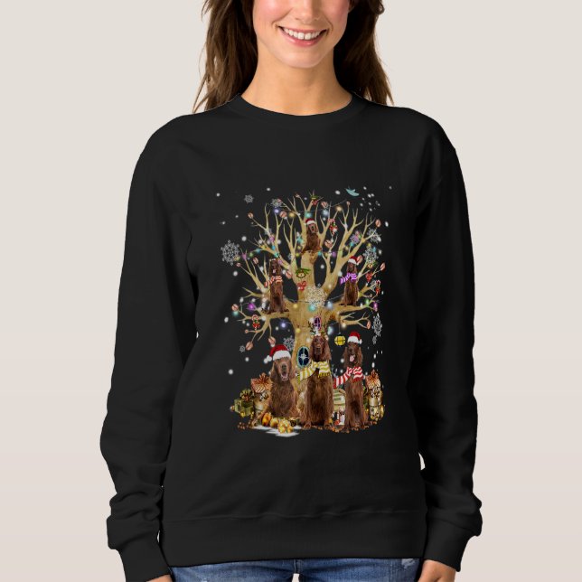 Sudadera Ornamento De Árbol De Navidad Irlandés Para Perro (Anverso)