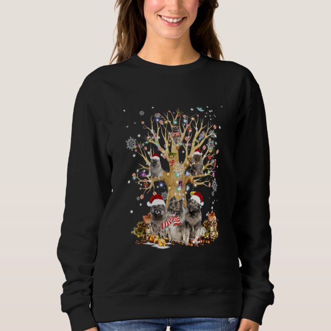 Sudadera Ornamento De Árbol De Navidad Keeshond Para Perro (Anverso)