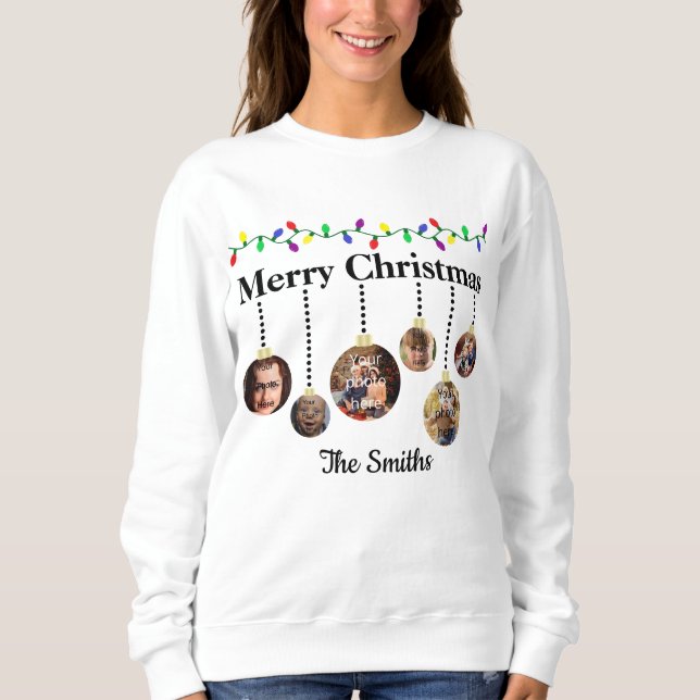 Sudadera Ornamento navideño de personalizable (Anverso)