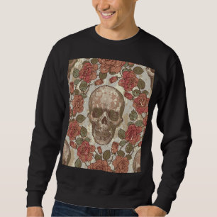 Sudadera Ornamento retro de cráneos y Rosas