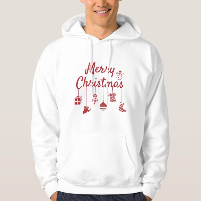 Sudadera Ornamentos navideños de Feliz (Anverso)