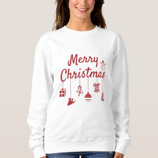 Sudadera Ornamentos navideños de Feliz (Anverso)